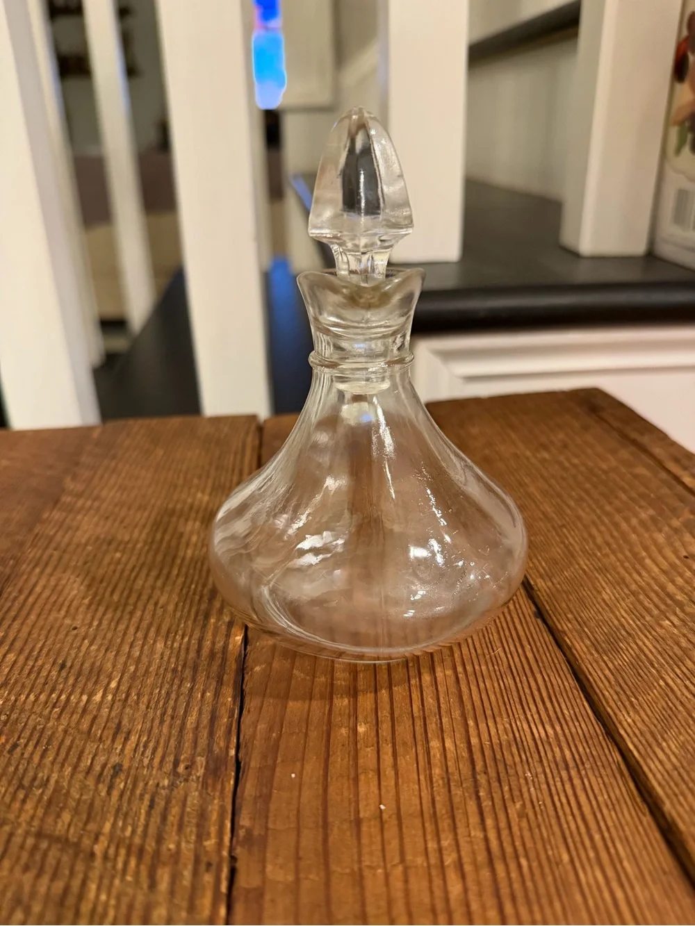 Vintage Clear Glass Cruet with Stopper - Elegant Table Accent